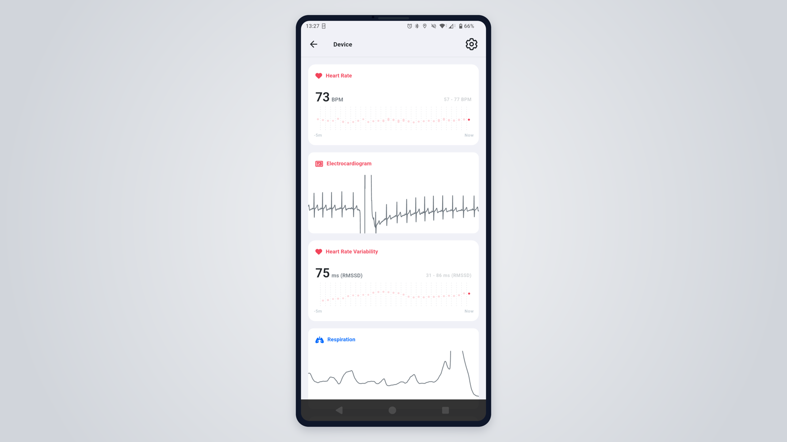 Aidlab filtered heart-rate and ECG signal preview