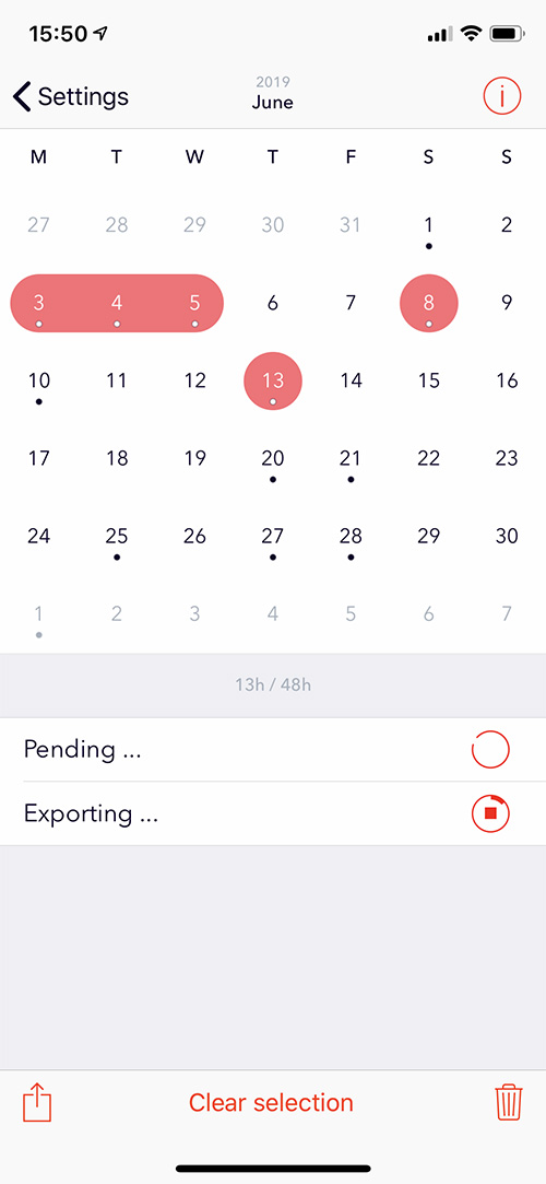 Exporting data on Aidlab iOS app