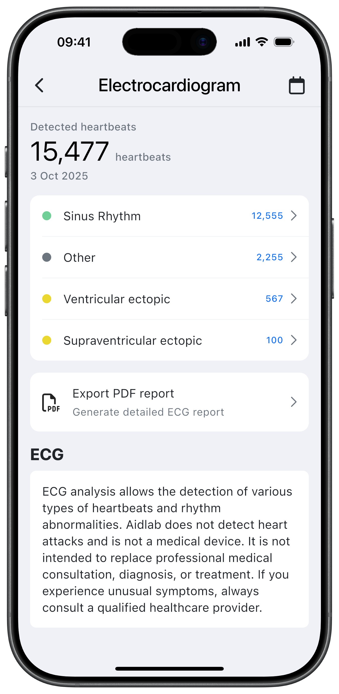 Exporting data with Aidlab iOS app