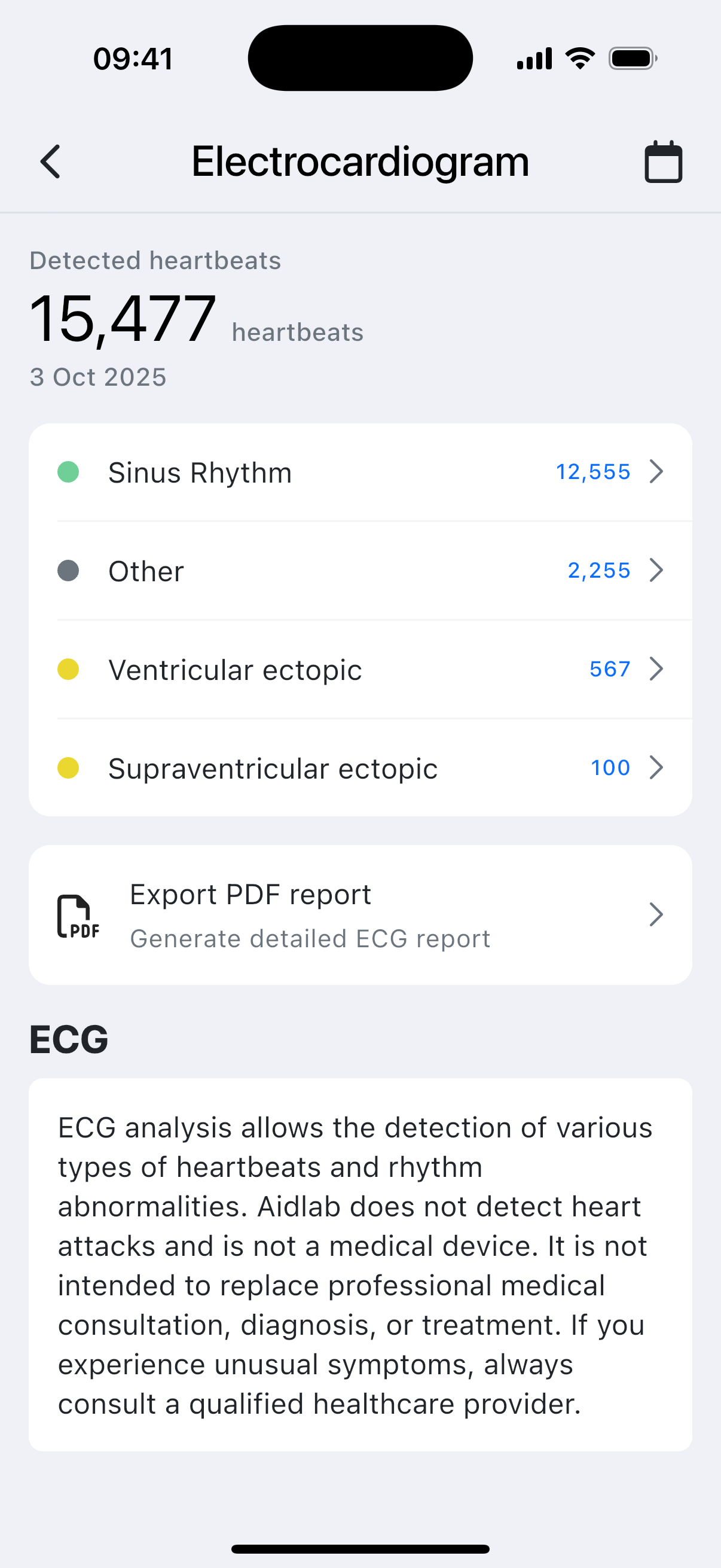 Exporting data with Aidlab iOS app