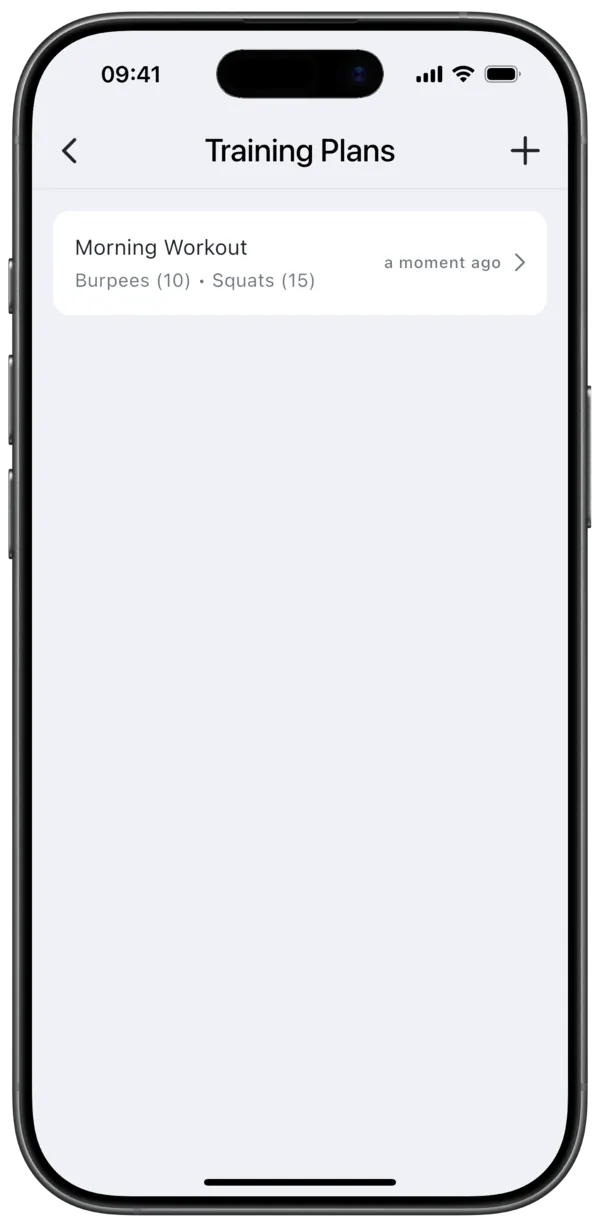 Bodyweight workout detail screen